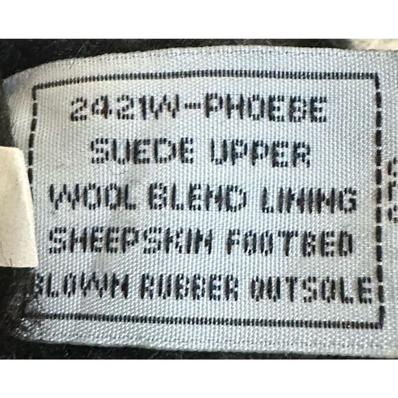 Bearpaw Phoebe Black Suede Sheepskin Lace Up Ankle Boots Size 7 Hidden Wedge - Picture 10 of 10